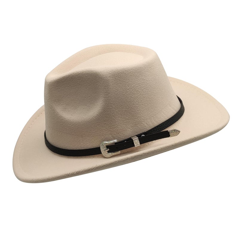 Willheoy Kids Cowboy Hat for Girls Boys Unisex Western Cowgirl Hat with Buckle Belt Wide Brim Fedora Hat Dress Up Costume - Image 5